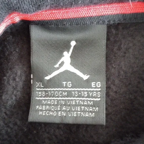 Nike Air Jumpman Logo Hoodie Pullover Sweatshirt Youth XL Black White - Picture 5 of 7
